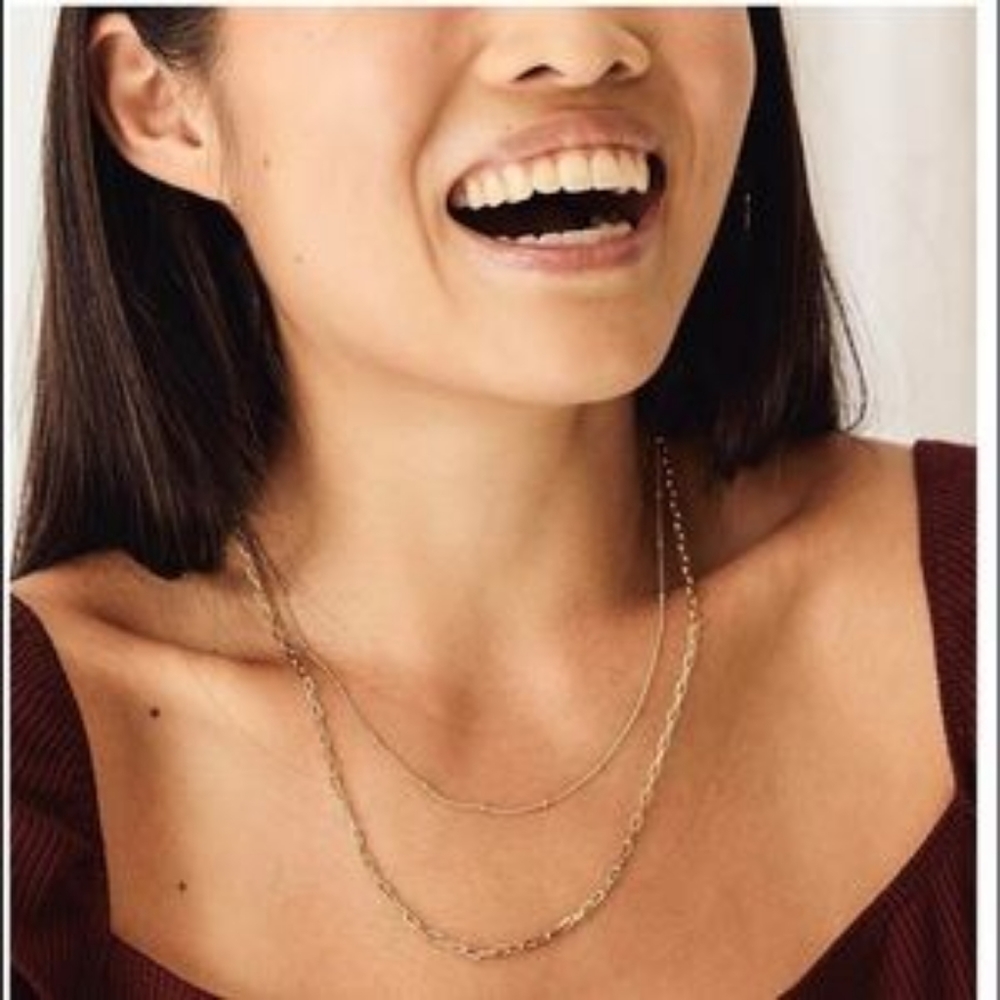14k gold plated layering necklace set